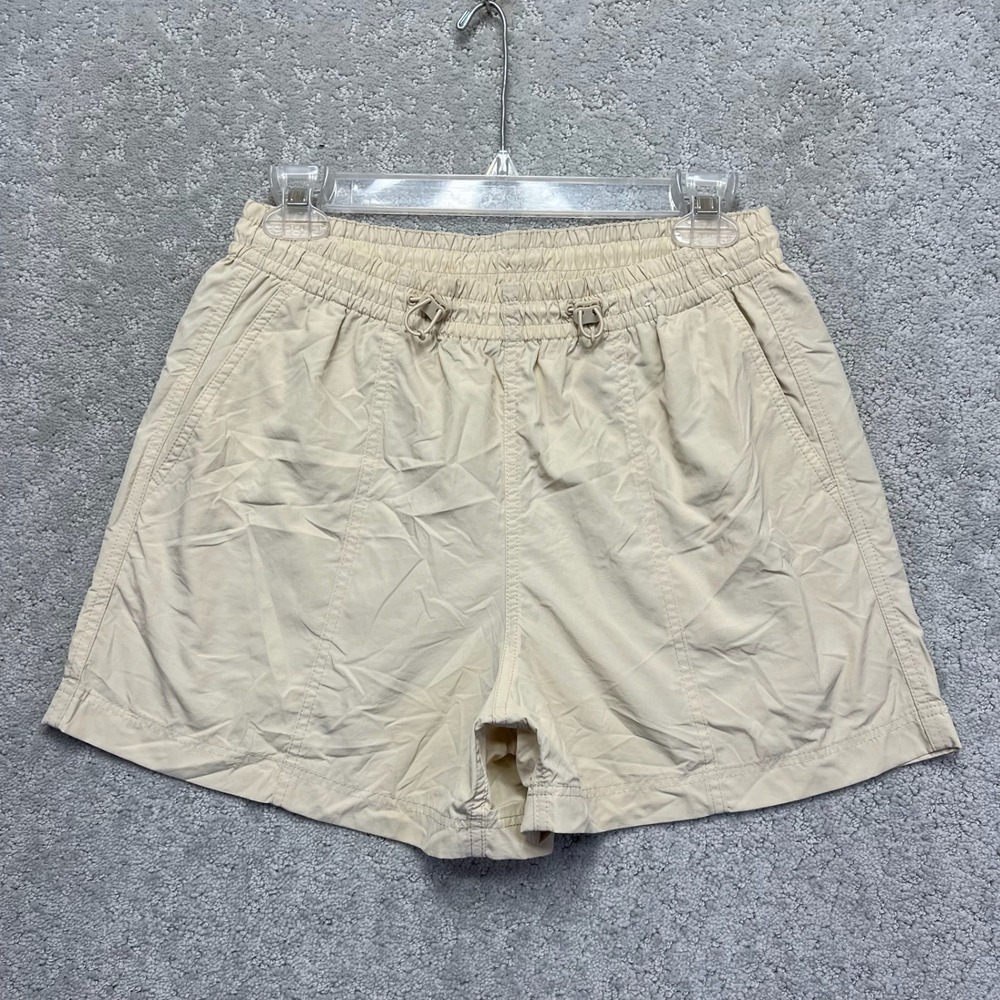 Uniqlo Parachute Shorts Womens S Cream Nylon Mesh Lined Gorpcore Activewear